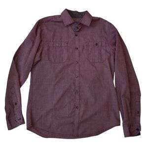 Michael Brandon Maroon Casual Button-Down Shirt
